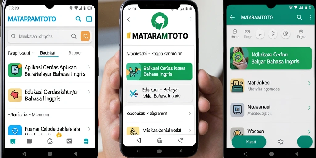 Antarmuka pengguna yang interaktif untuk belajar Bahasa Inggris.