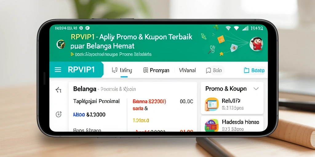 Tampilan antarmuka RPVIP1 untuk kupon dan promo menarik.