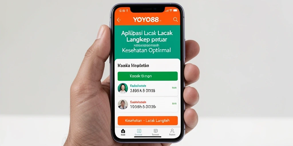 Antarmuka aplikasi YOYO88 yang menampilkan fitur Lacak Langkah yang intuitif.