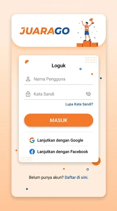 Tampilan halaman login juarago