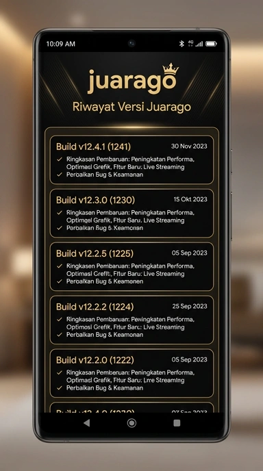 Tampilan riwayat versi juarago